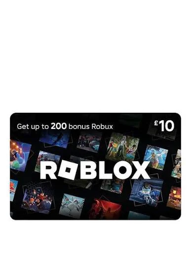 Digital Roblox gift card artwork showing a $10 printed value